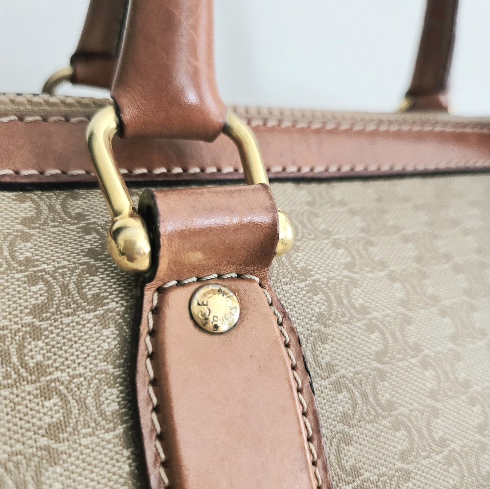 Celine Tan and Brown Monogram Bag - Picture 7 of 16